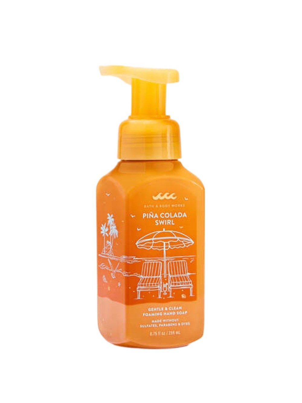 Bath & Body Works Piña Colada Swirl Foaming Hand Soap - Orange